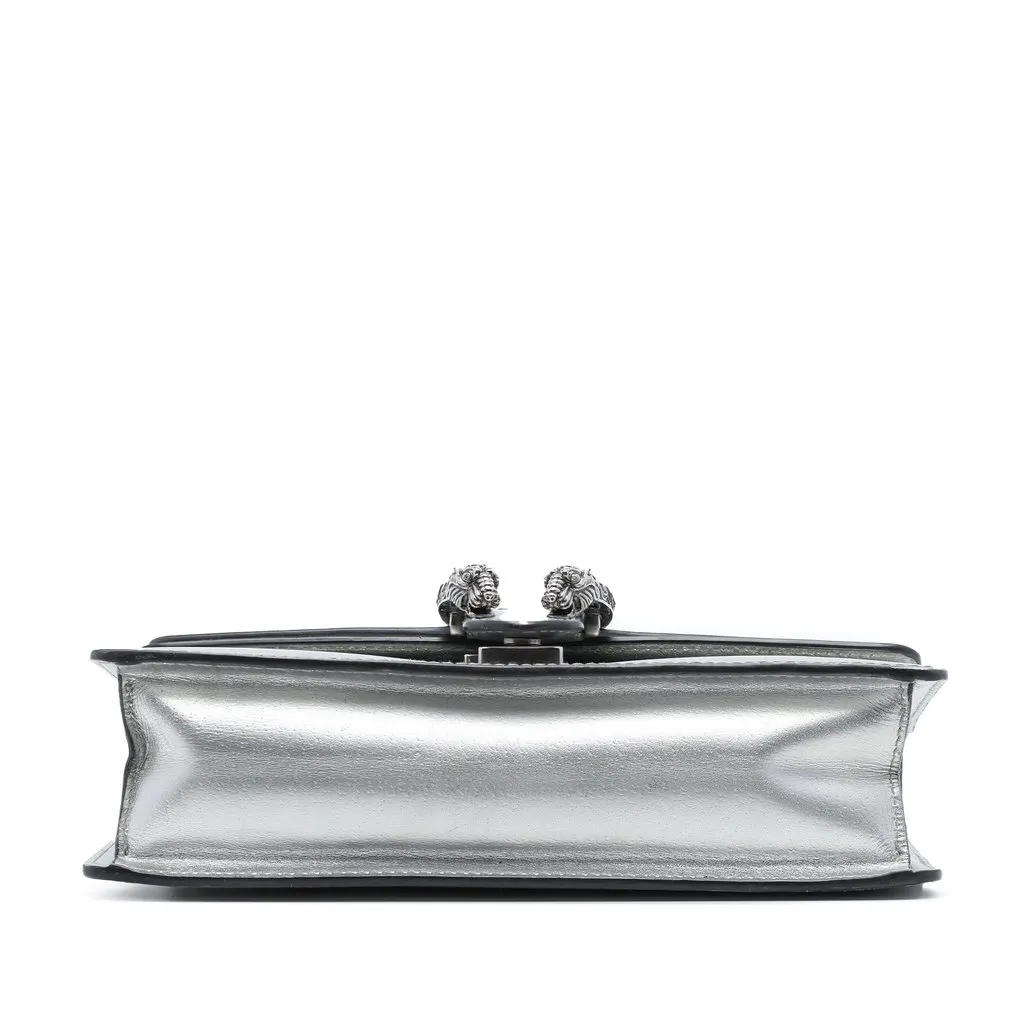 Gucci Medium Calfskin Dionysus Crossbody Silver Leather Good - Inside View