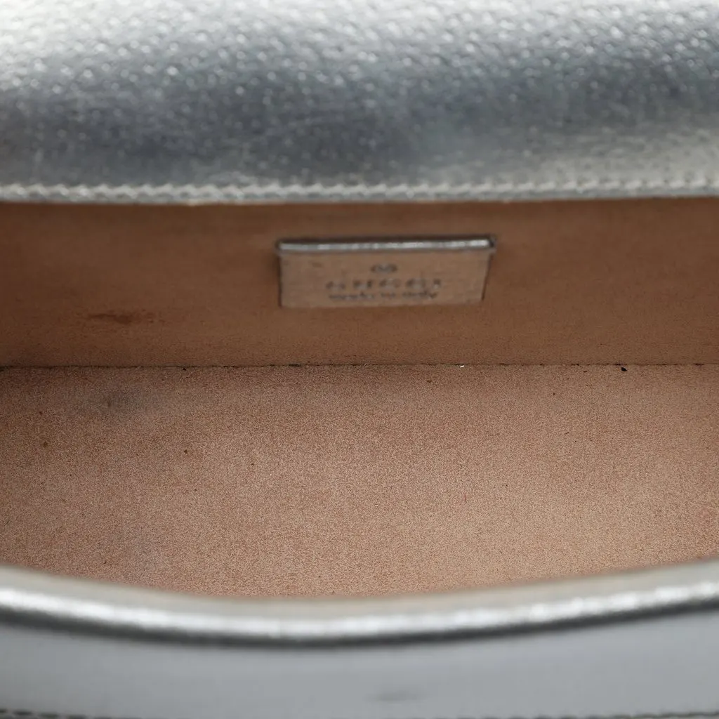 Gucci Medium Calfskin Dionysus Crossbody Silver Leather Good - Model View