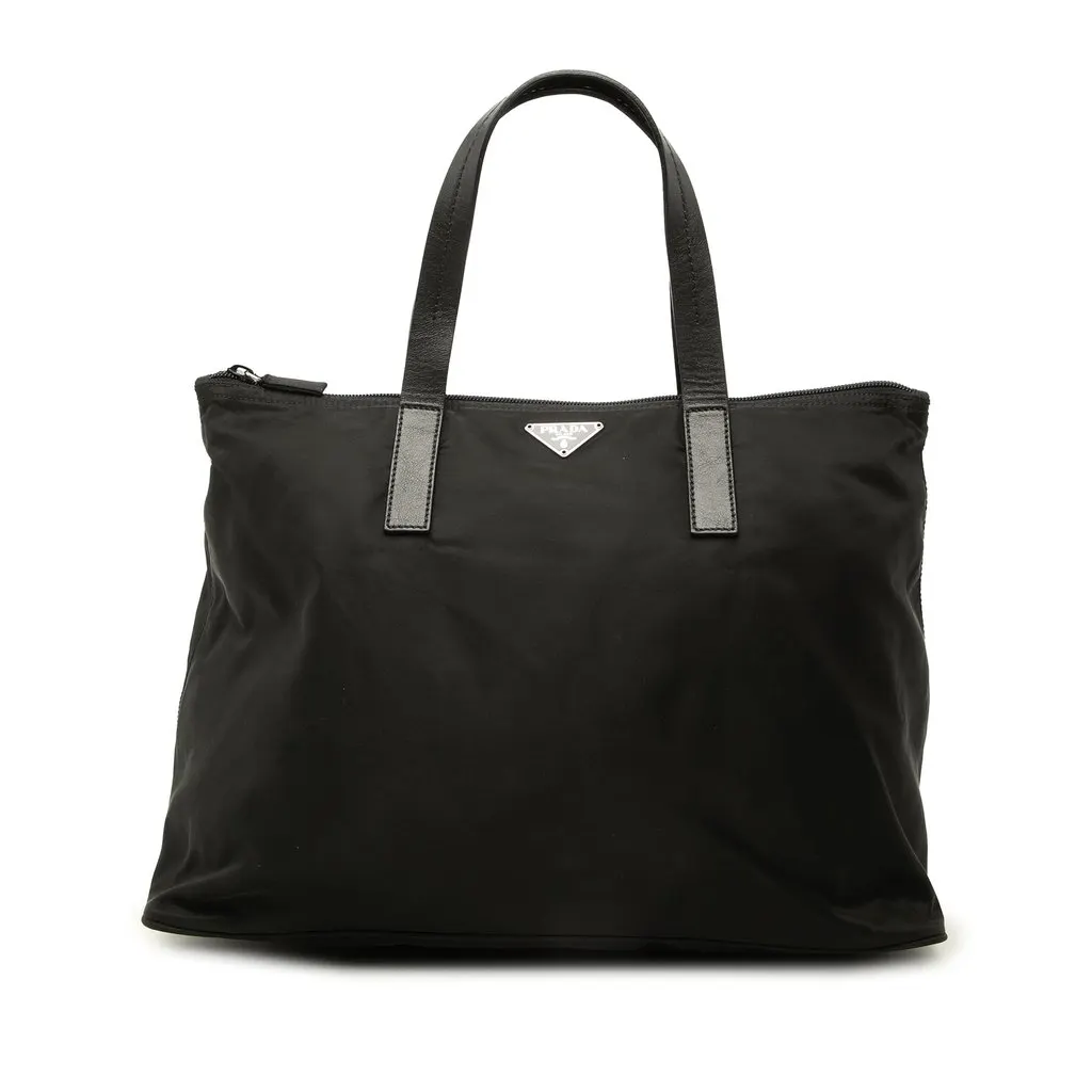 Prada Tessuto Tote Black Polyamide Good - Front View