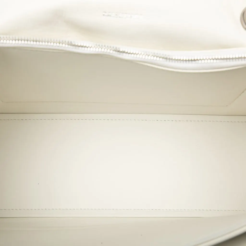 Balenciaga Medium Crushed Calfskin Chain Shoulder Bag White Leather Very good - Model View