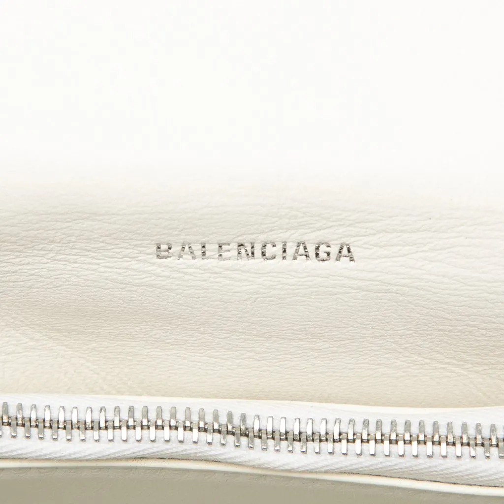 Balenciaga Medium Crushed Calfskin Chain Shoulder Bag White Leather Very good - Box View