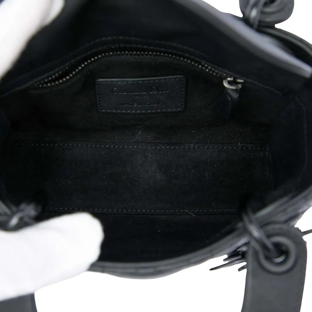 Dior Mini Ultra Matte Calfskin Cannage Lady Dior Black Leather Very good - Model View