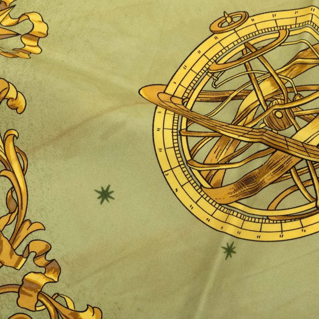Hermès Cosmos Silk Scarf 90 Green Silk Very good - Box View