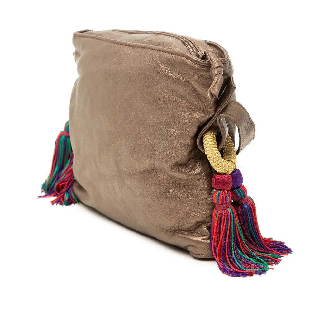 Loewe Nappa Metallic Flamenco Tassel Crossbody Brown Leather Very good - Back View