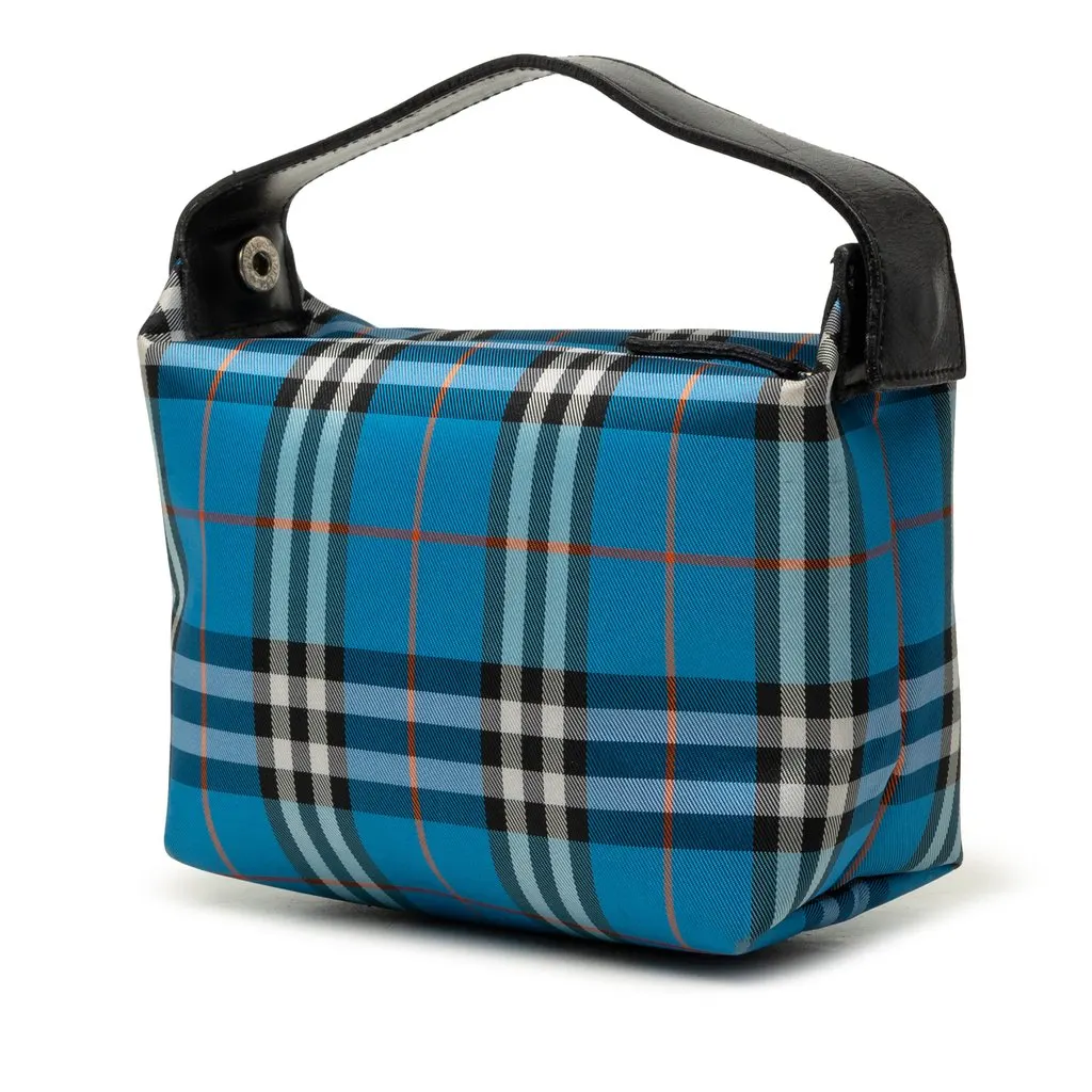 Burberry Mini House Check Canvas Handbag Blue Very good - Back View