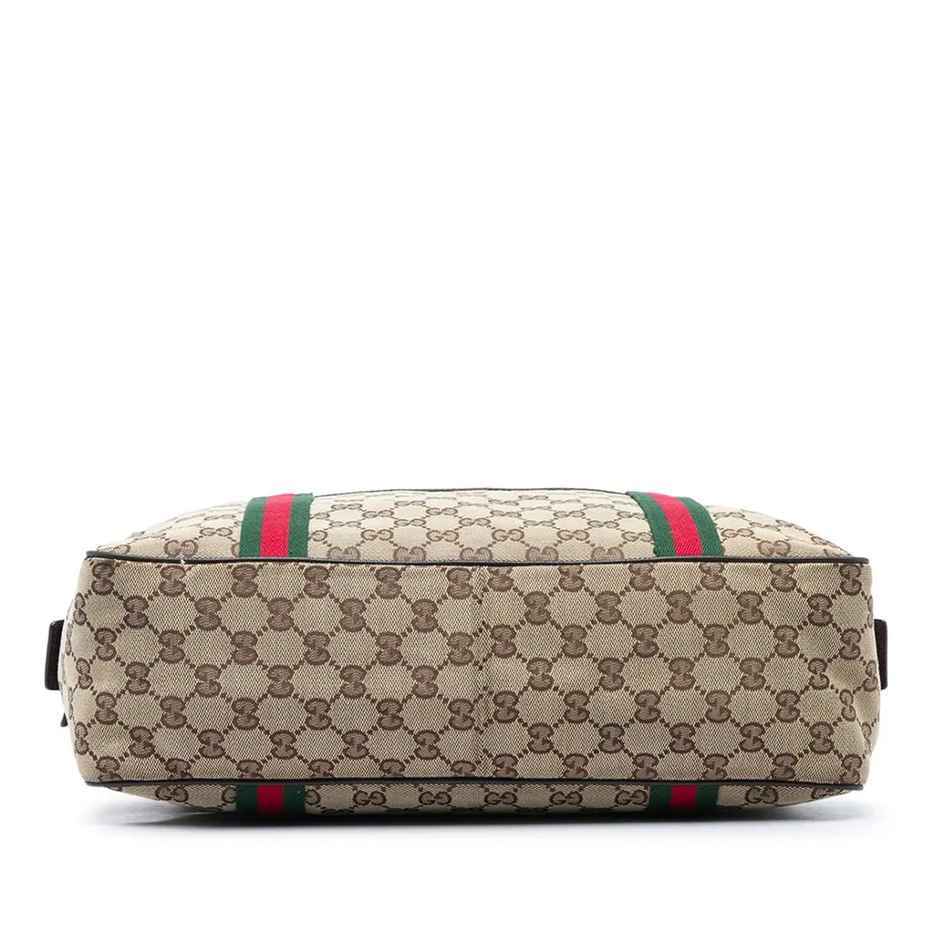 Gucci GG Canvas Web Business Bag Beige Canvas Good - Inside View
