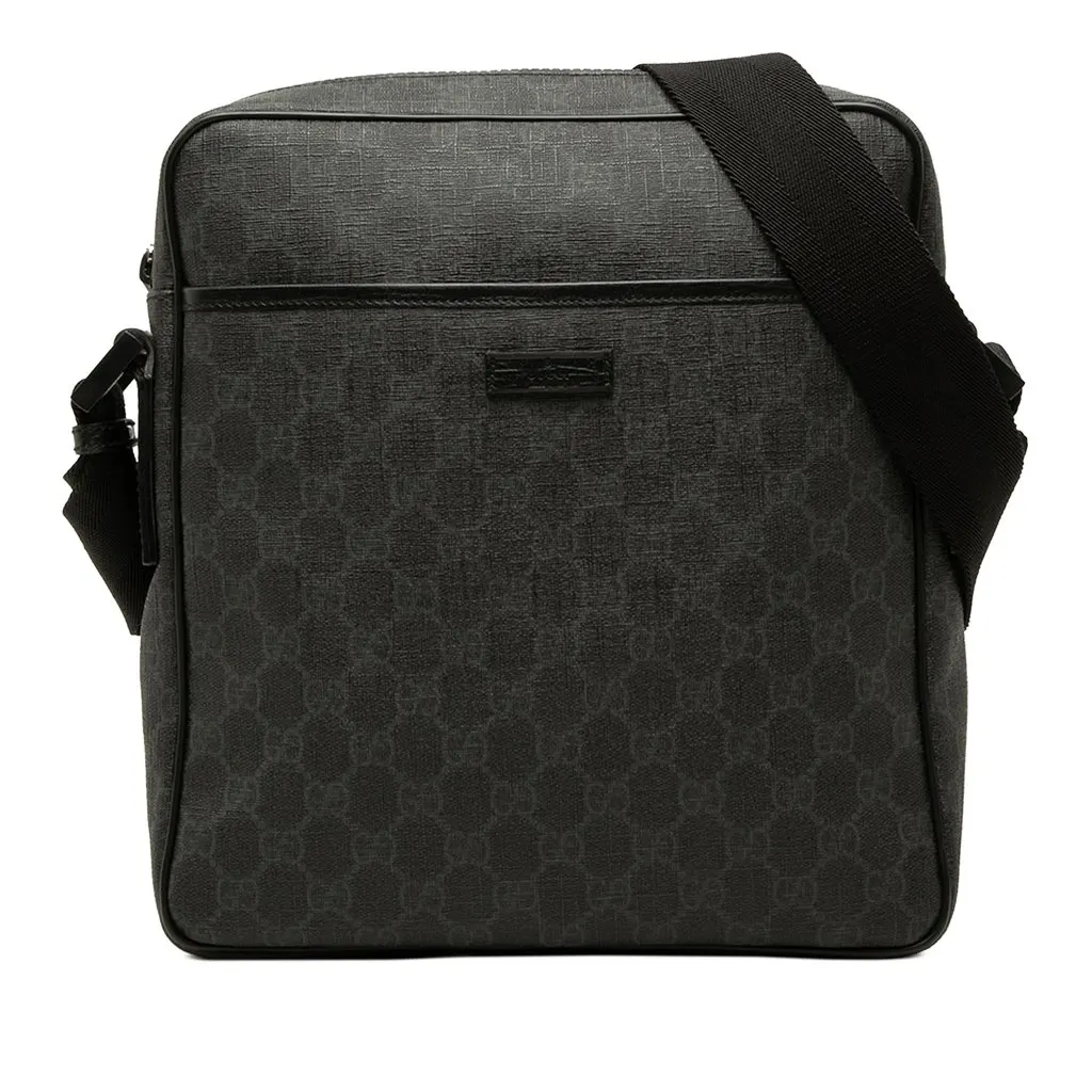 Gucci GG Supreme Crossbody Black Canvas Good - Front View