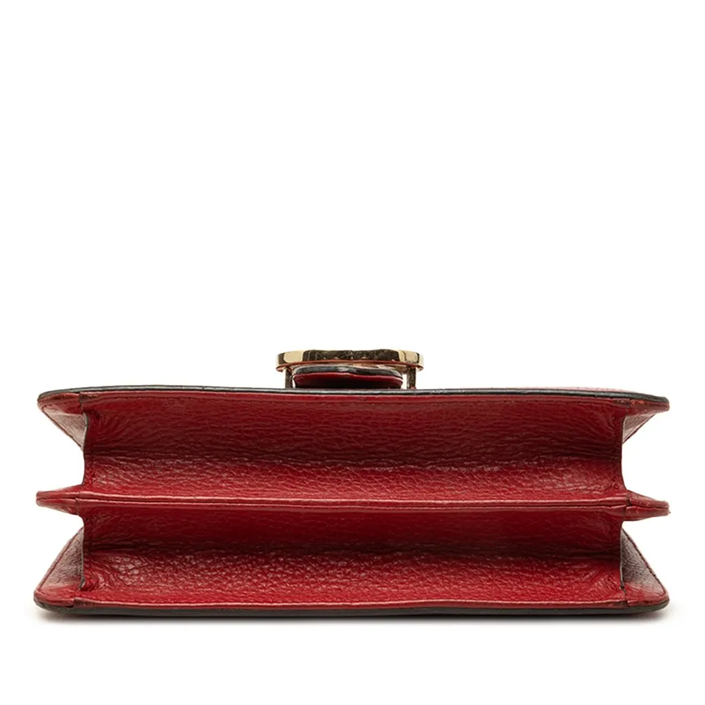 Gucci Small Dollar Calfskin Interlocking G Crossbody Red Leather Very good - Inside View