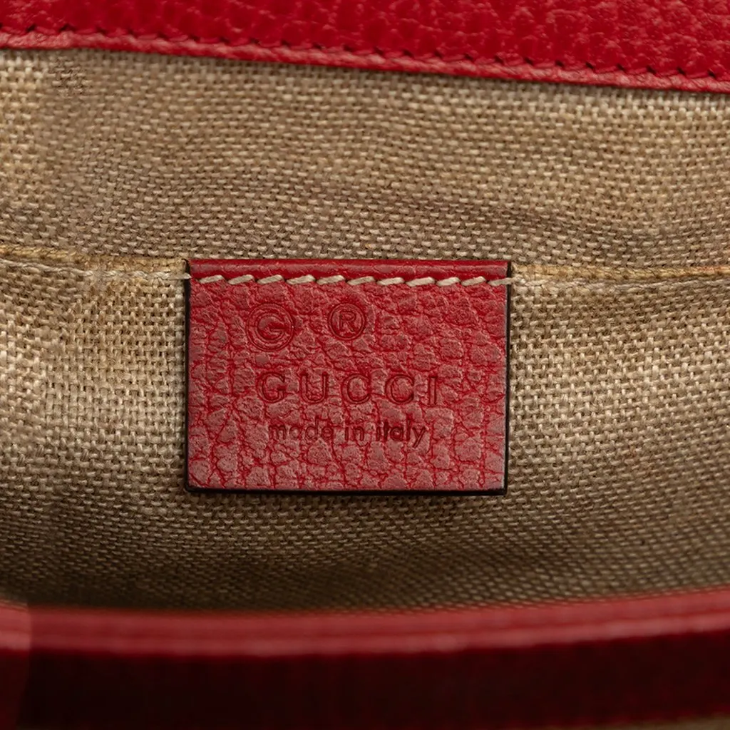 Gucci Small Dollar Calfskin Interlocking G Crossbody Red Leather Very good - Box View