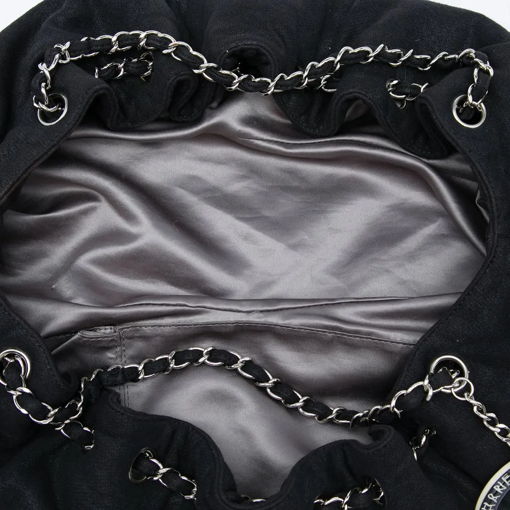 Chanel Jersey Melrose Cabas Black Very good - Model View