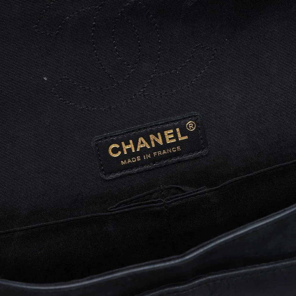 Chanel Medium Classic Bicolor Caviar and Iridescent Calfskin Double Flap Silver Leather Very good - Box View