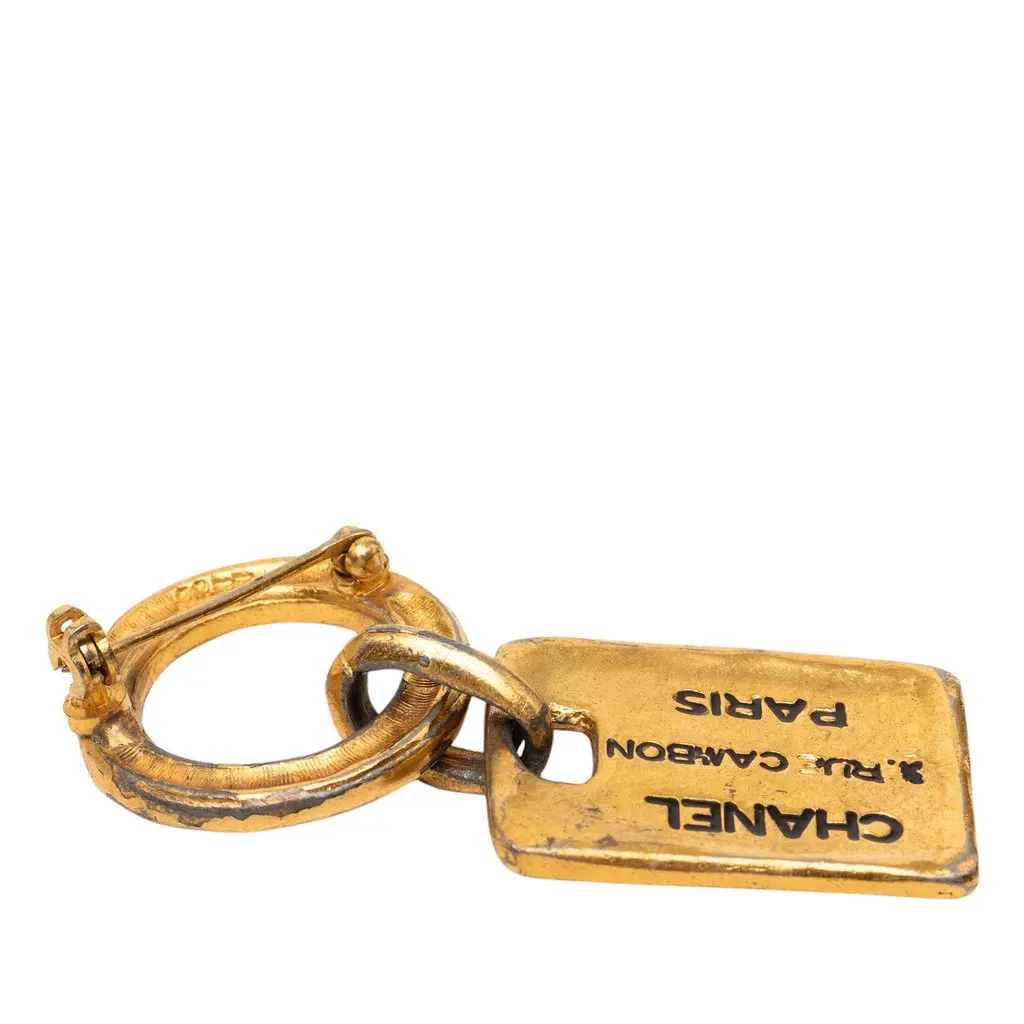 Chanel Gold Plated Rue Cambon Tag Brooch Gold Metal Very good - Inside View