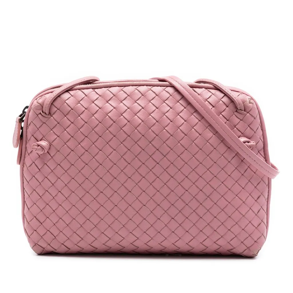 Bottega Veneta Nappa Intrecciato Nodini Crossbody Pink Leather Very good - Front View