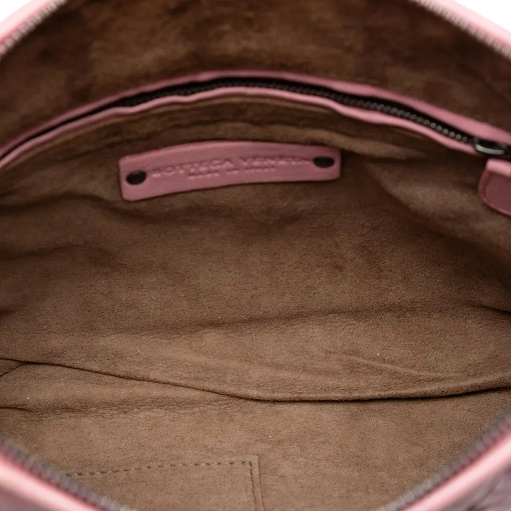 Bottega Veneta Nappa Intrecciato Nodini Crossbody Pink Leather Very good - Model View