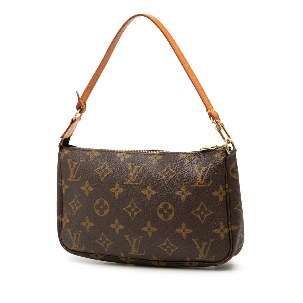 Louis Vuitton Monogram Pochette Accessoires Brown Canvas Good - Back View