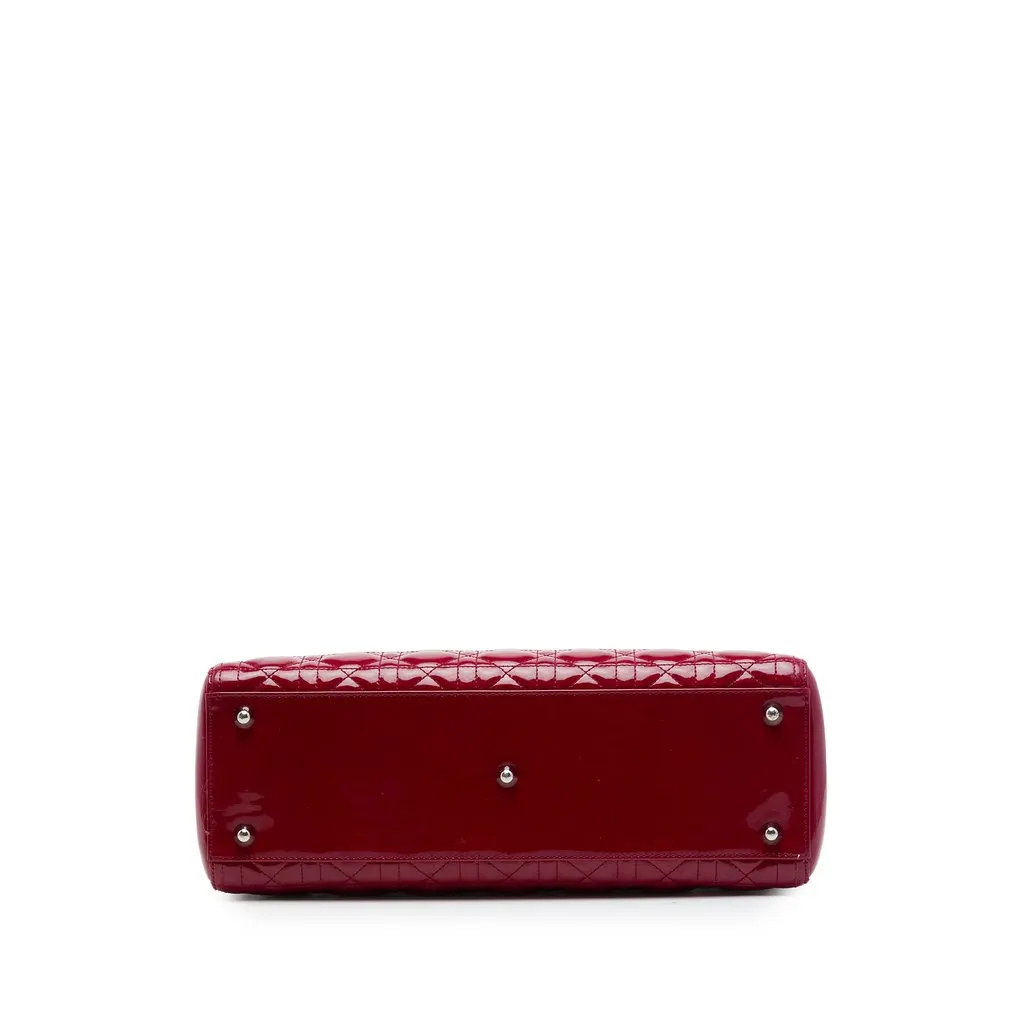 Dior Large Patent Cannage Lady Dior Red Leather Very good - Inside View