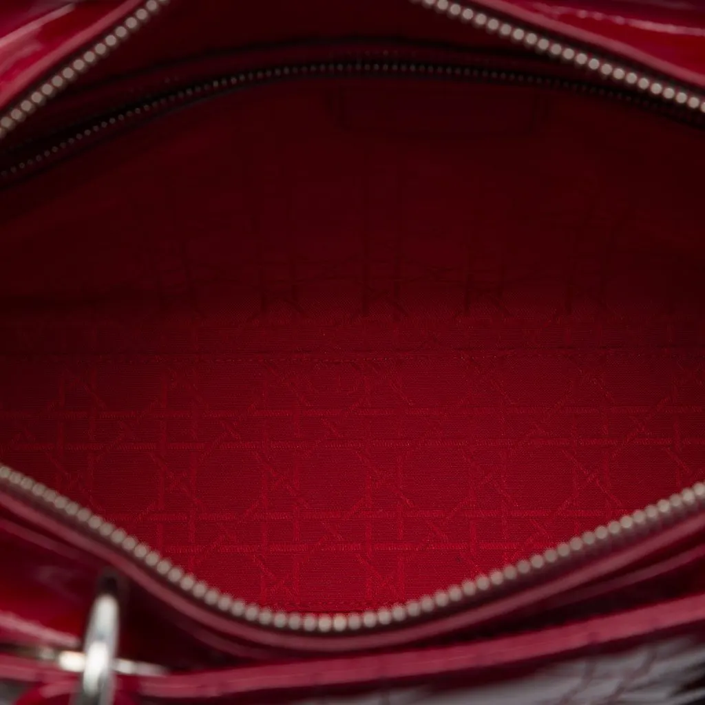 Dior Large Patent Cannage Lady Dior Red Leather Very good - Model View