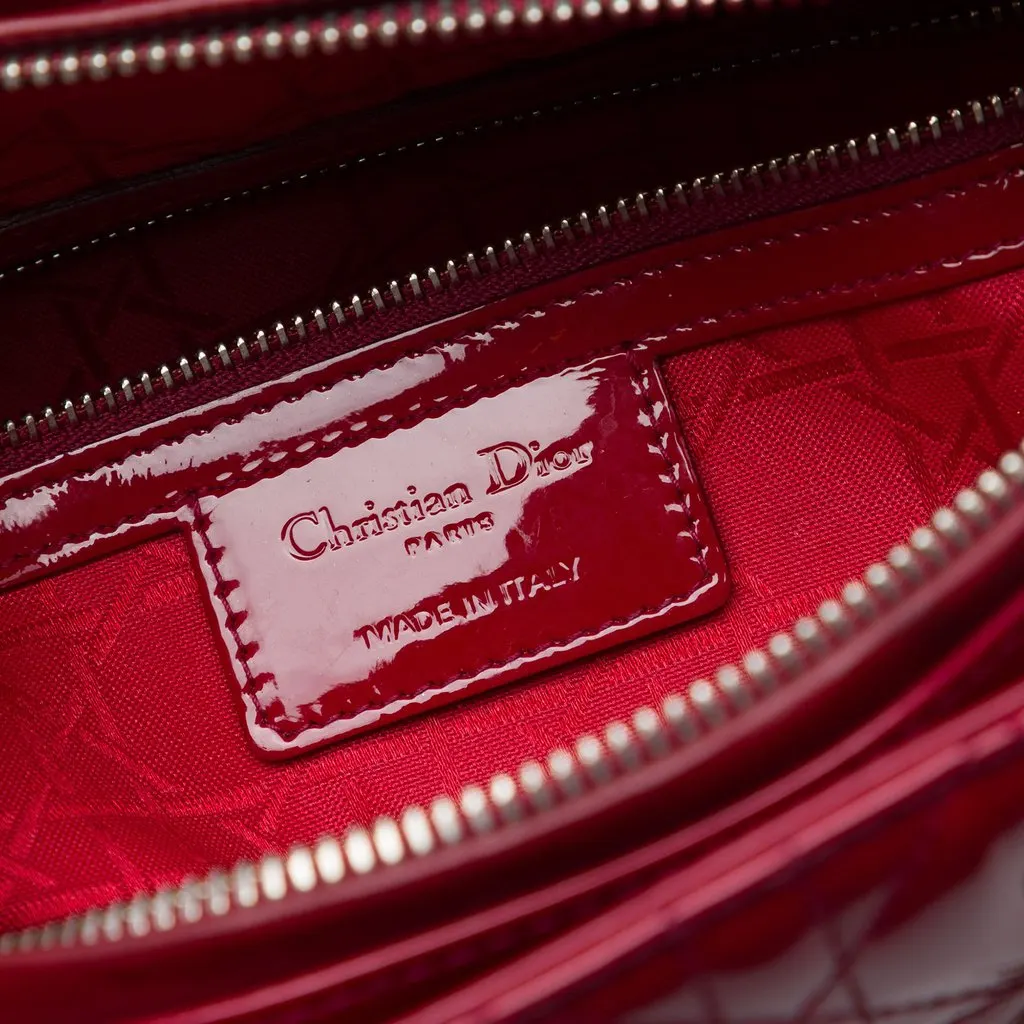 Dior Large Patent Cannage Lady Dior Red Leather Very good - Box View