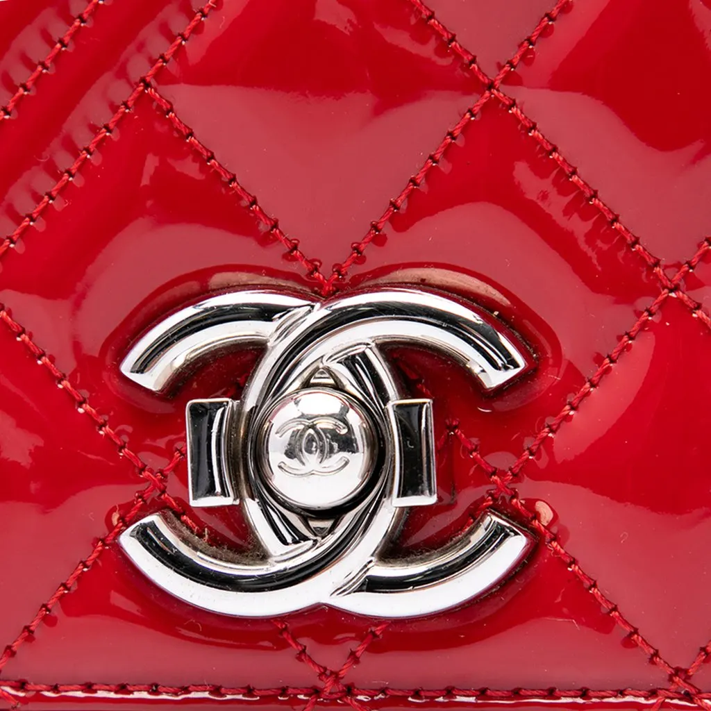 Chanel Medium Patent Coco Boy Flap Red Leather Good - Box View