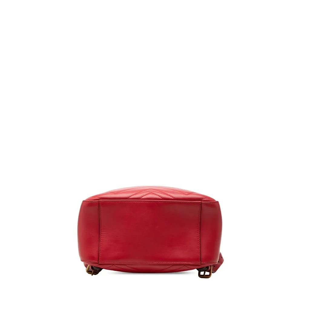 Gucci Small GG Marmont Matelasse Leather Backpack Red Leather Very good - Inside View