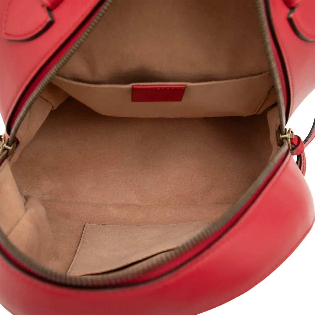 Gucci Small GG Marmont Matelasse Leather Backpack Red Leather Very good - Model View
