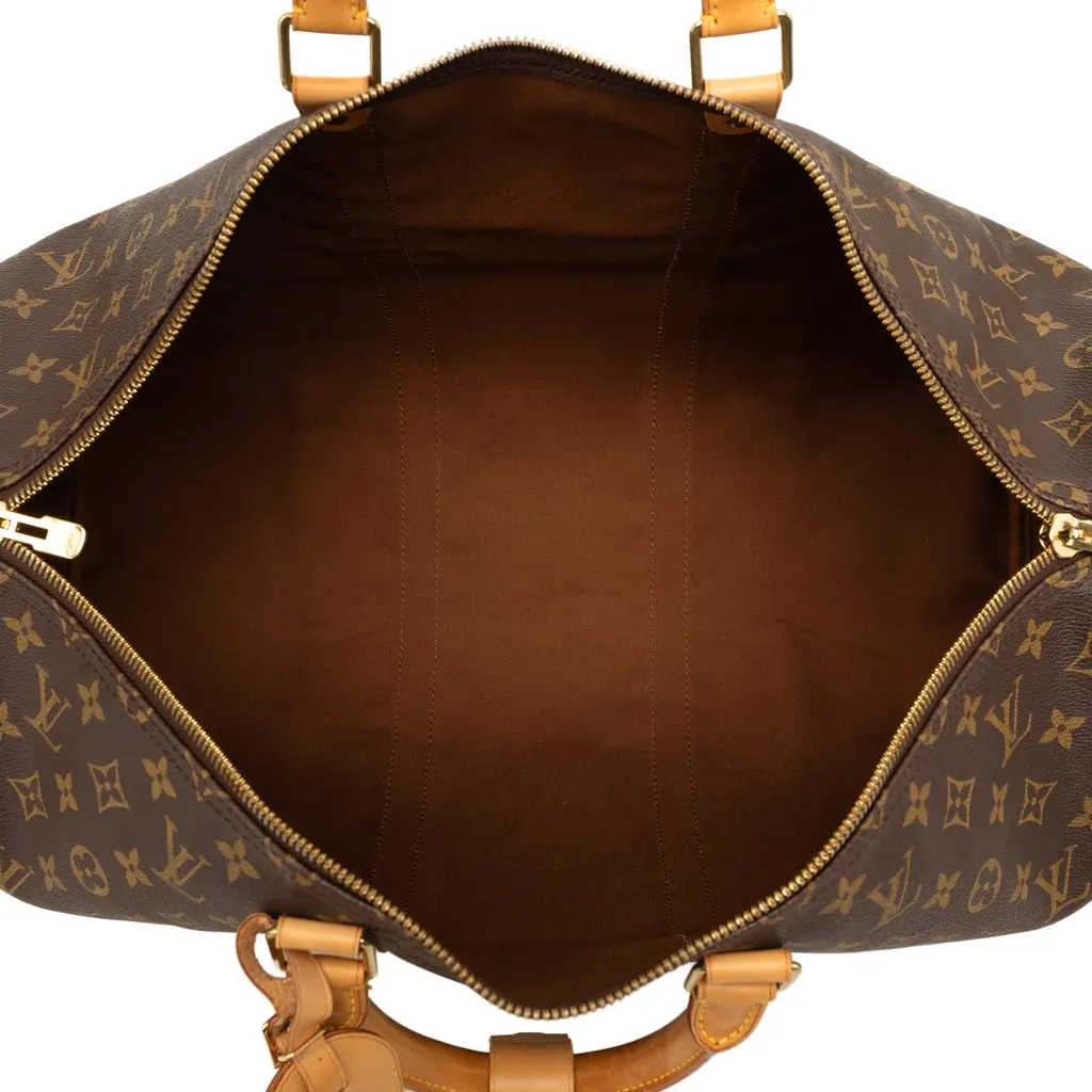 Louis Vuitton Monogram Keepall 50 Brown Canvas Good - Model View