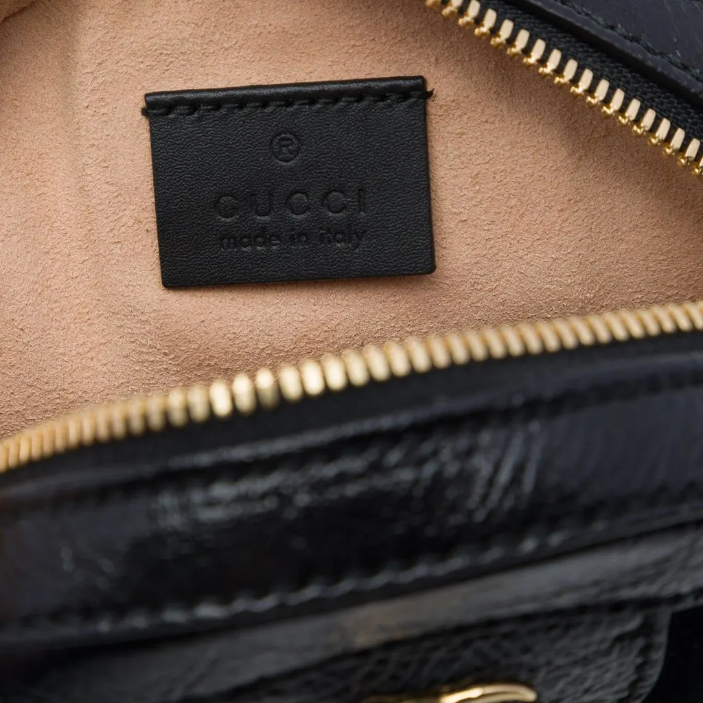 Gucci Mini Suede Web Ophidia Round Crossbody Black Leather Good - Box View