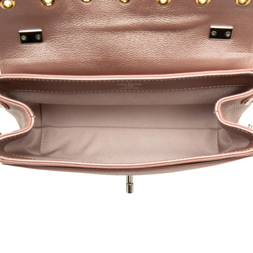 Louis Vuitton Metallic Leather Eyelet LockMe II BB Pink Leather Good - Model View