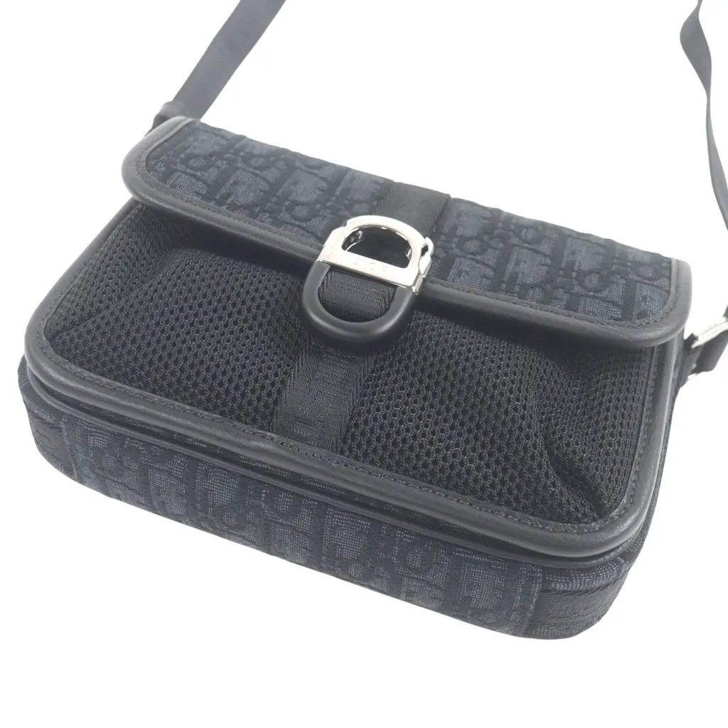 Dior Mini Oblique Jacquard and Mesh Dior 8 Messenger Bag Black Never worn - Inside View