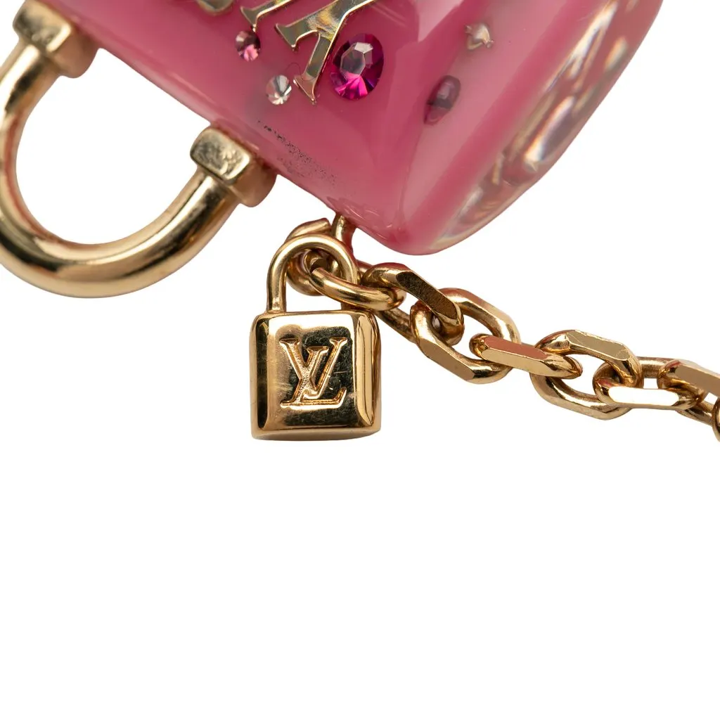 Louis Vuitton Resin Speedy Inclusion Key Holder and Bag Charm Pink Plastic Very good - Model View