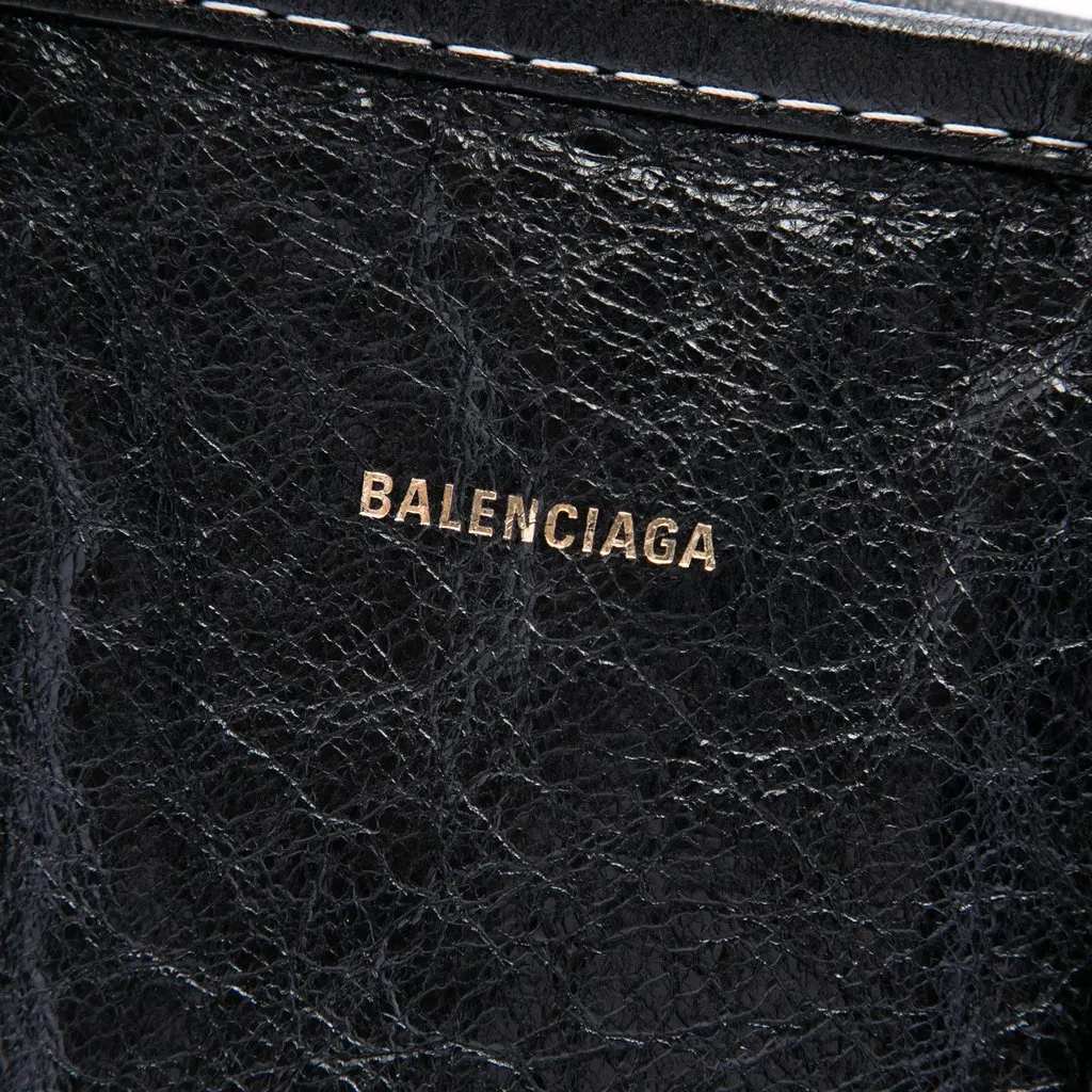 Balenciaga Lambskin Bazar Shopper Satchel S Black Leather Very good - Box View