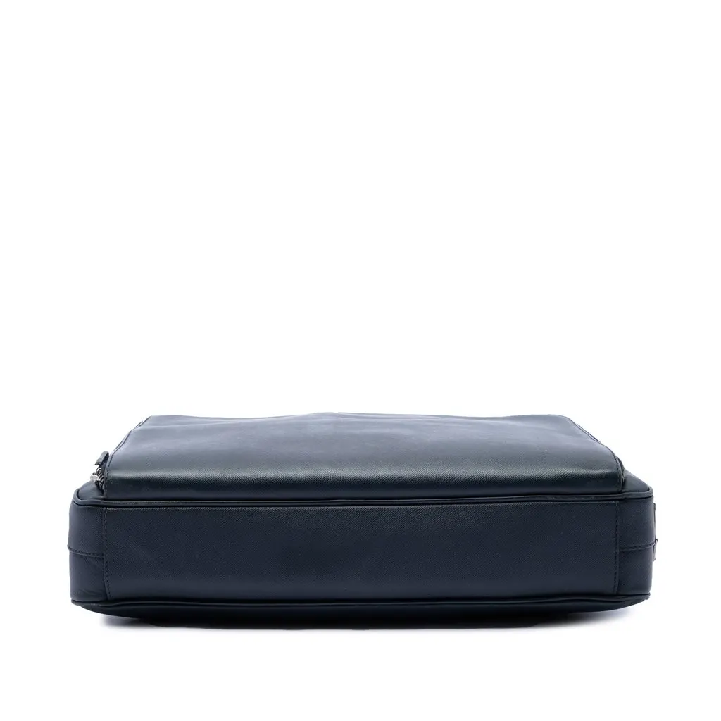 Prada Saffiano Business Bag Blue Leather Very good - Inside View