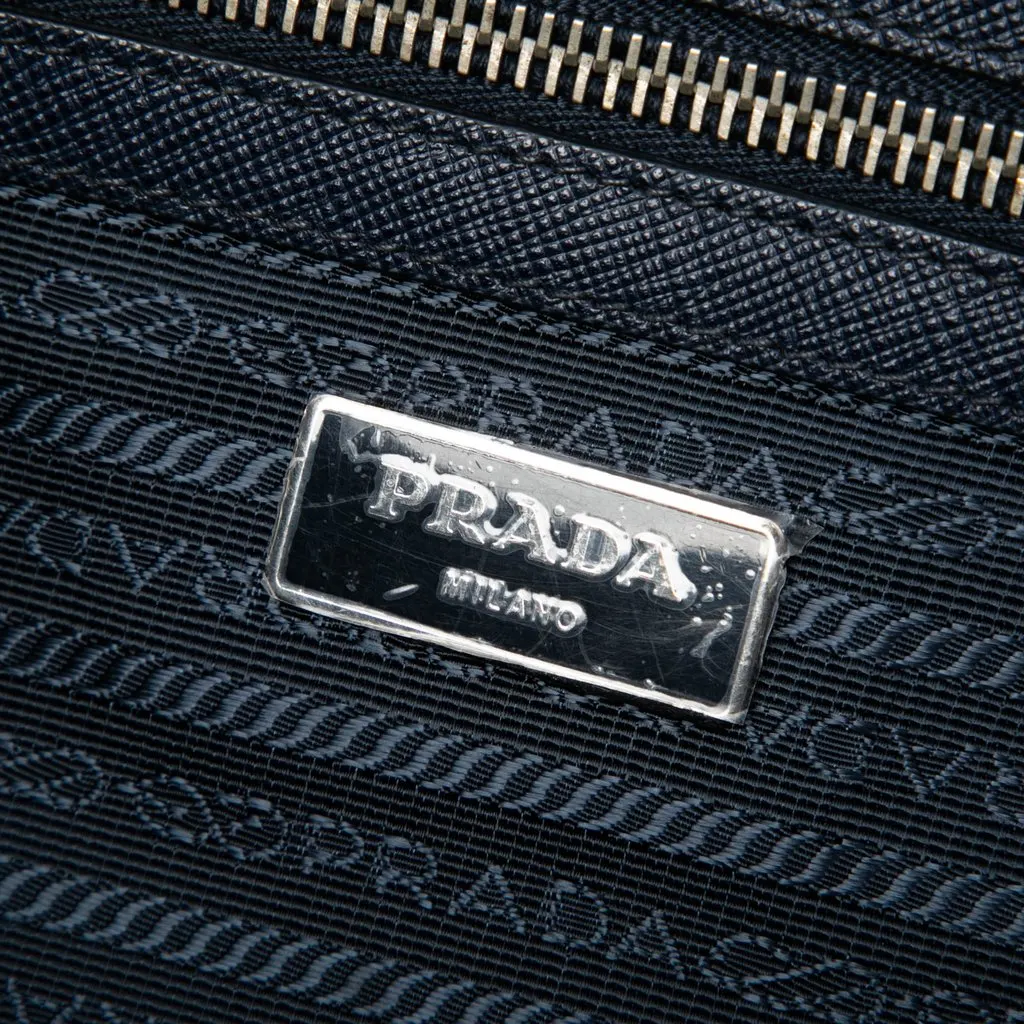 Prada Saffiano Business Bag Blue Leather Very good - Box View