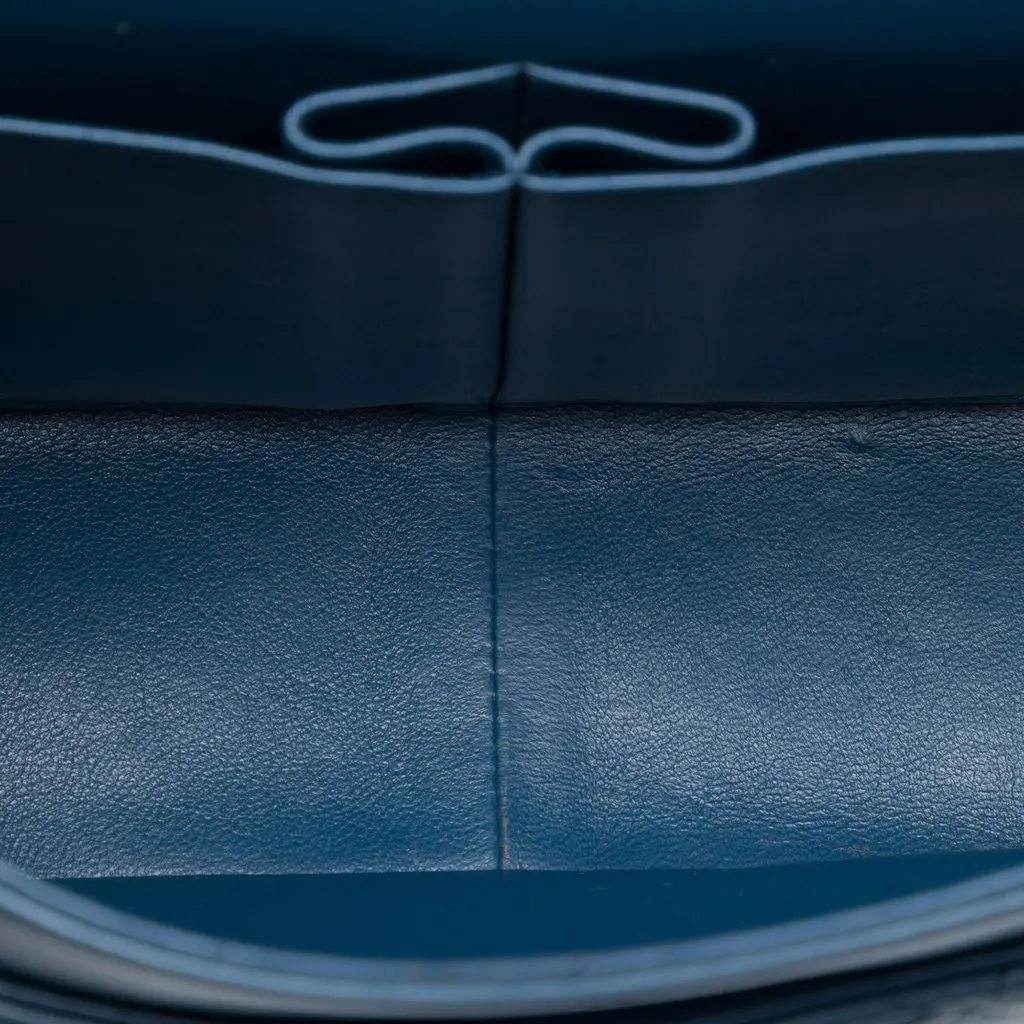 Chanel Jumbo Classic Lambskin Double Flap Blue Leather Very good - Model View