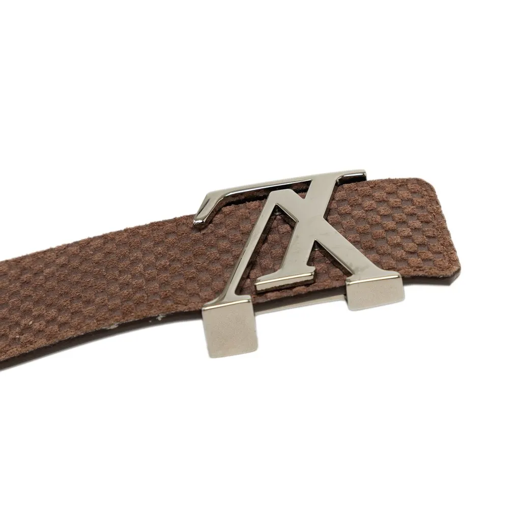 Louis Vuitton Mini Damier Suede Reversible Initiales Belt Brown Leather Very good - Model View