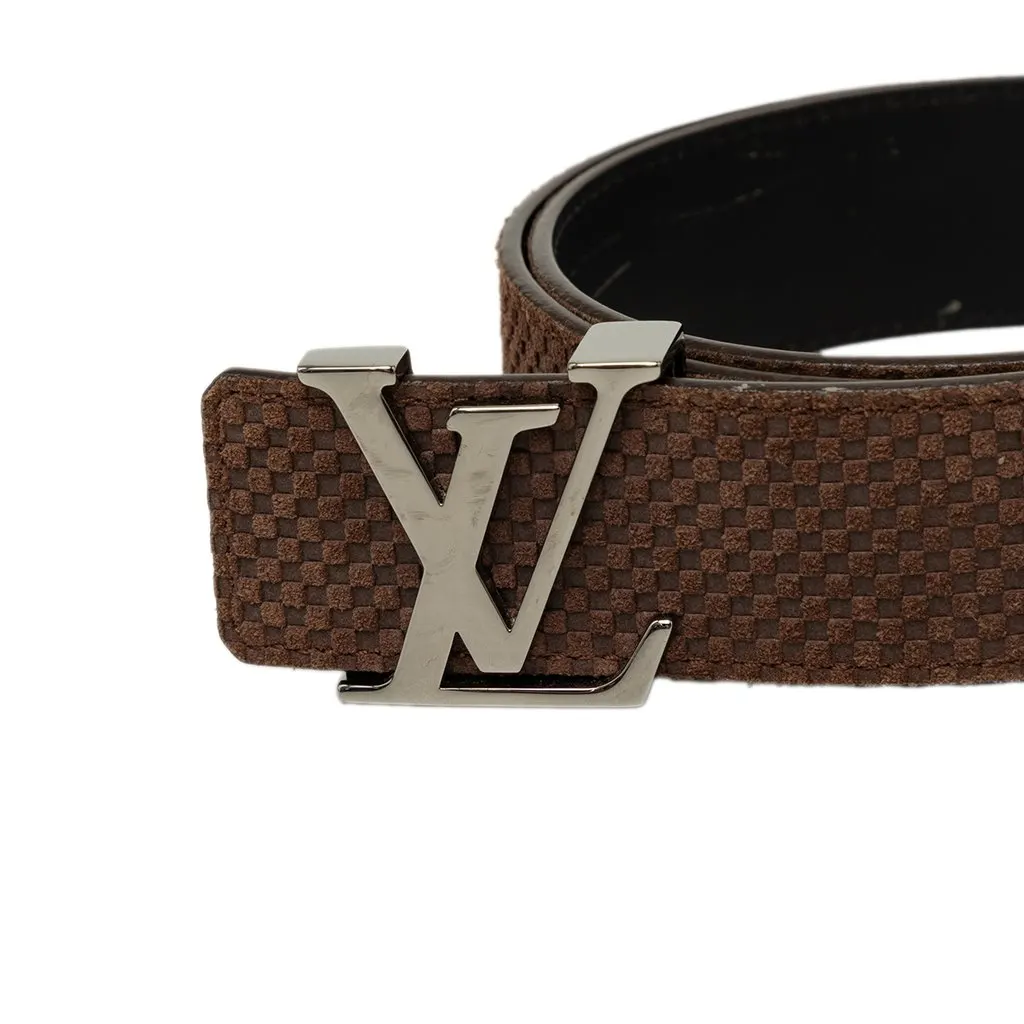 Louis Vuitton Mini Damier Suede Reversible Initiales Belt Brown Leather Very good - Box View