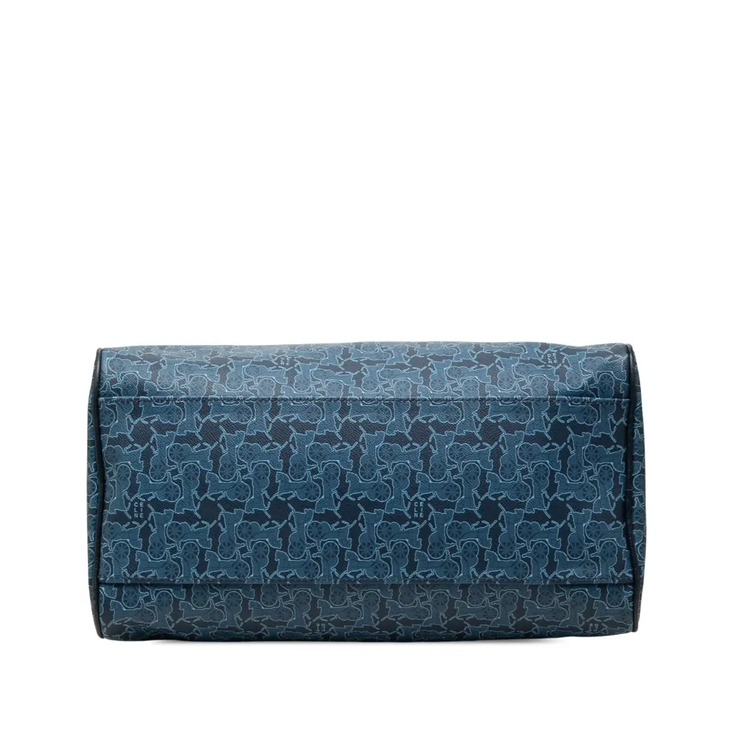 Celine Coated Canvas Saluki Boston Bag Blue Canvas Very good - Inside View