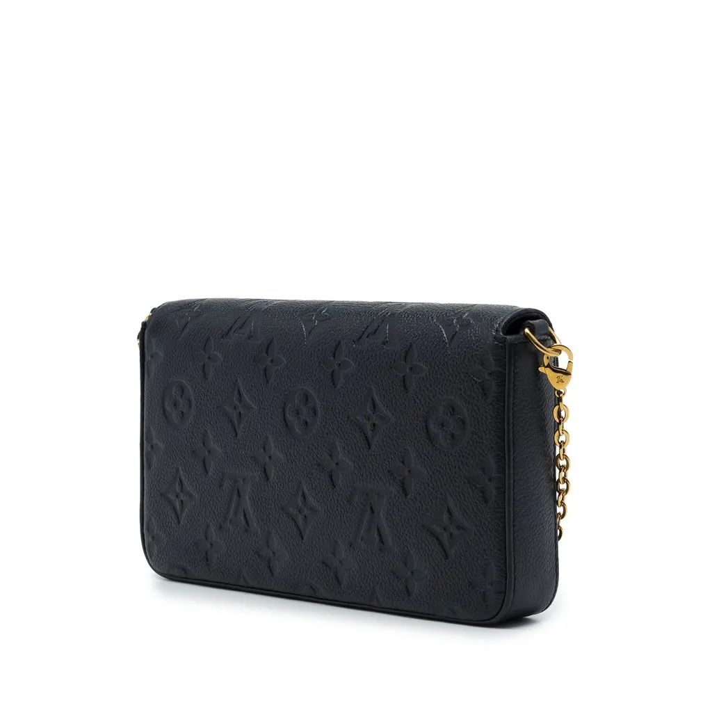 Louis Vuitton Monogram Empreinte Pochette Felicie Black Leather Good - Back View