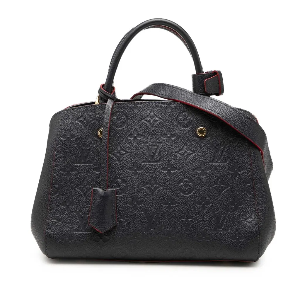 Louis Vuitton Monogram Empreinte Montaigne BB Blue Leather Very good - Front View