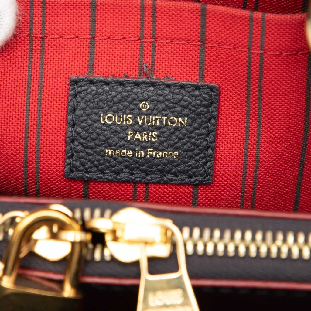 Louis Vuitton Monogram Empreinte Montaigne BB Blue Leather Very good - Box View