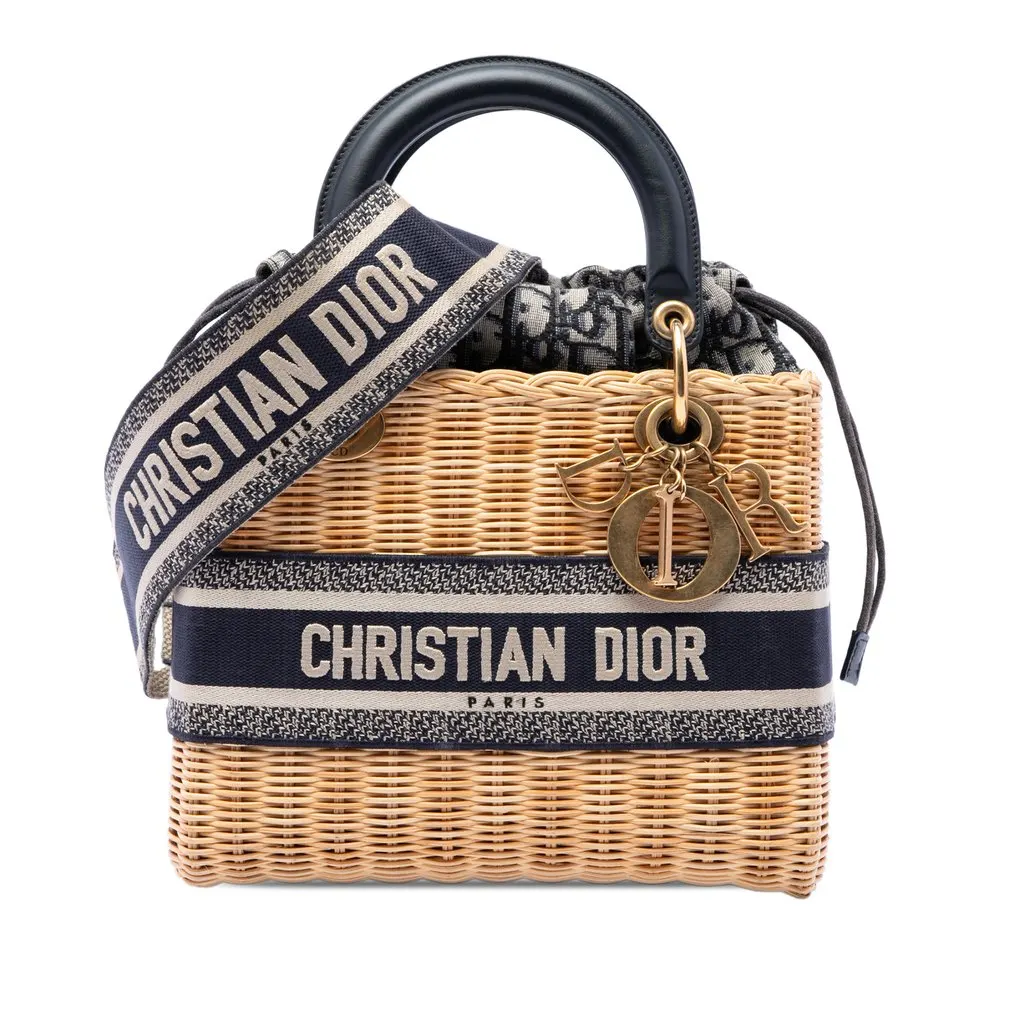 Dior Medium Wicker Oblique Lady Dior Brown Very good - Front View