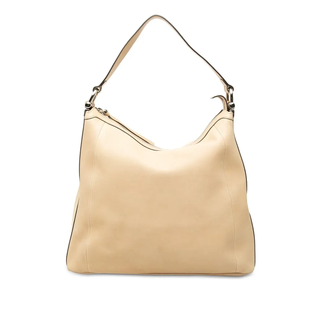Gucci Calfskin Bamboo D Ring Hobo Brown Leather Very good - Front View