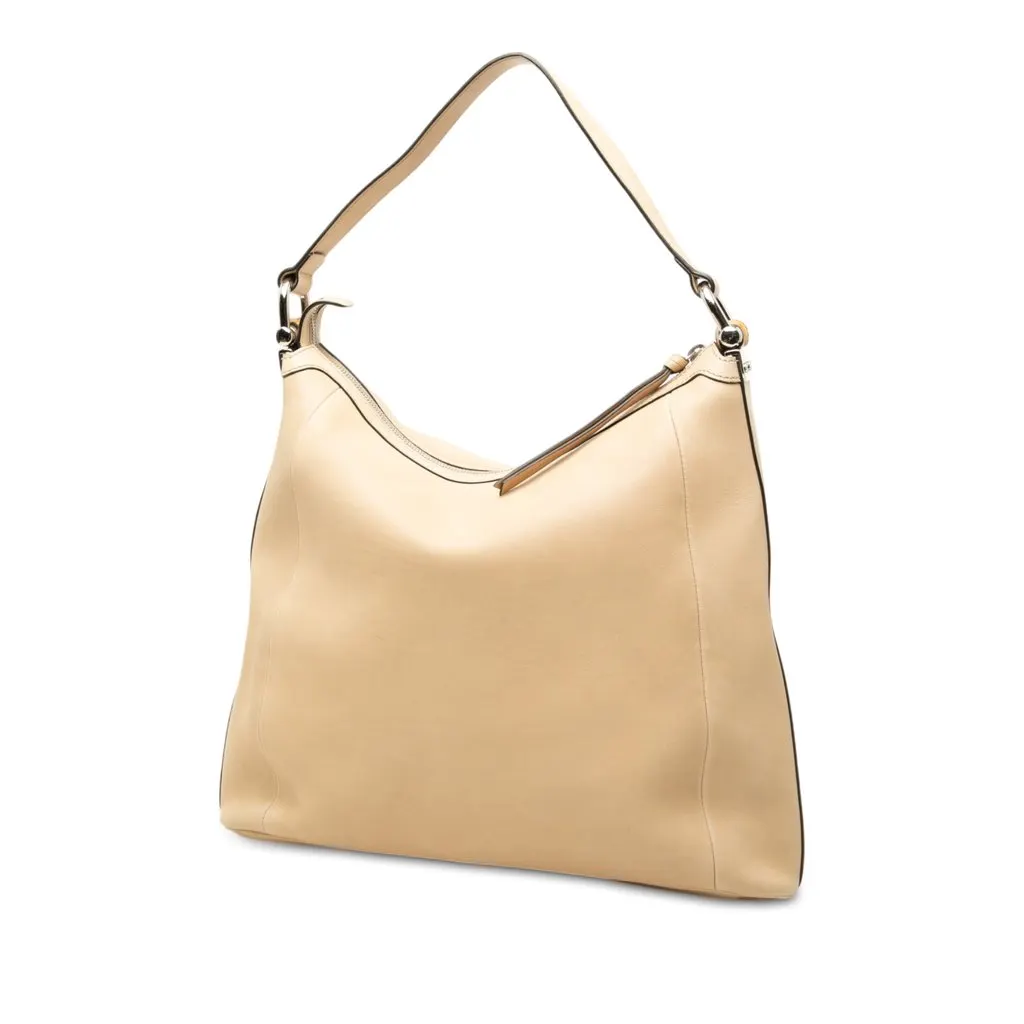 Gucci Calfskin Bamboo D Ring Hobo Brown Leather Very good - Back View