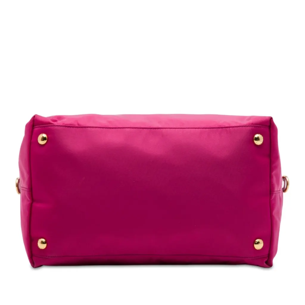 Prada Saffiano Trimmed Tessuto Satchel Pink Very good - Inside View