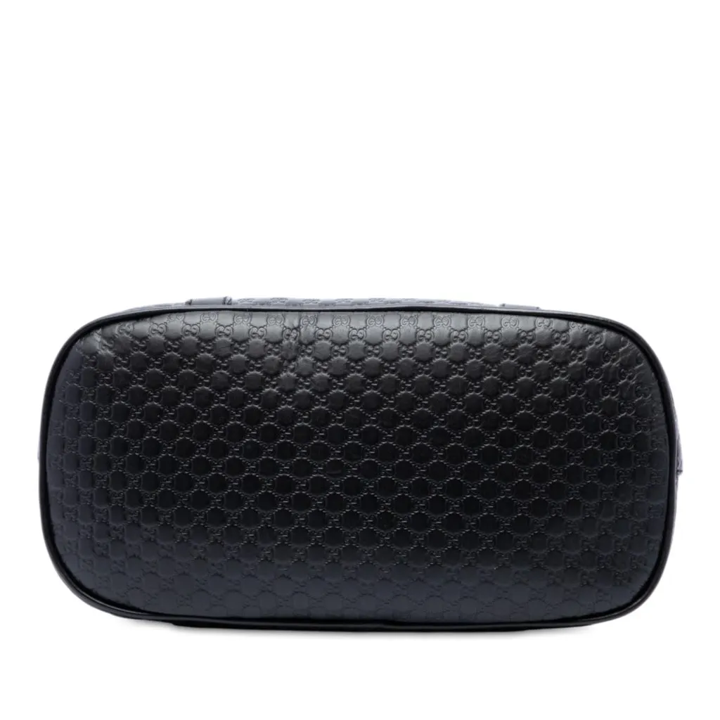 Gucci Medium Microguccissima Dome Satchel Black Leather Good - Inside View