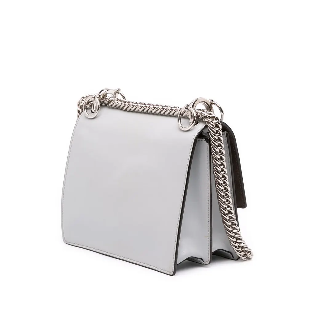 Fendi Small Studded Leather Kan I Crossbody Blue Leather Good - Back View