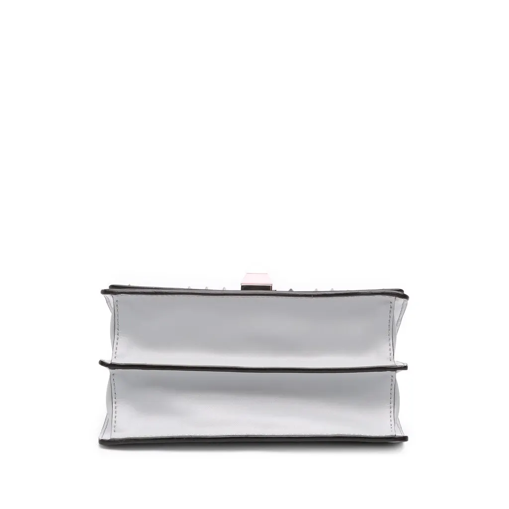 Fendi Small Studded Leather Kan I Crossbody Blue Leather Good - Inside View