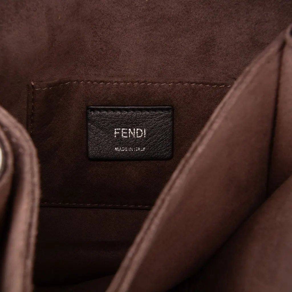Fendi Small Studded Leather Kan I Crossbody Blue Leather Good - Box View