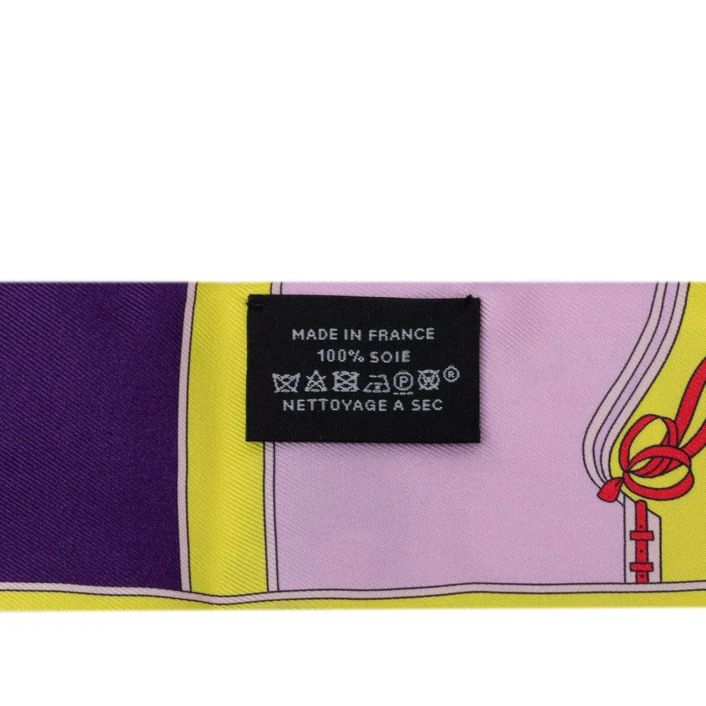 Hermès Camails Twilly Silk Scarf Yellow Very good - Inside View