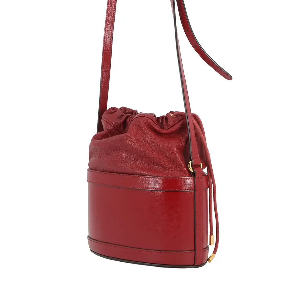 Gucci Calfskin Horsebit 1955 Bucket Bag Red Leather Very good - Back View